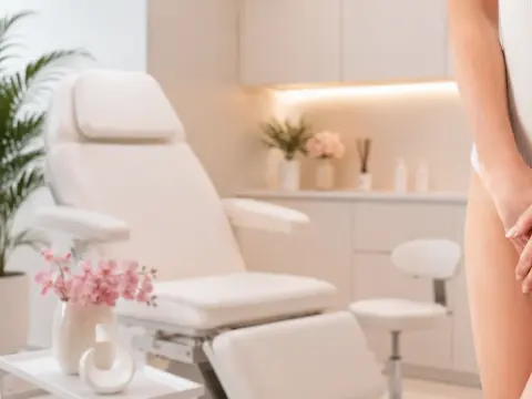 Labioplasti danışmanlığı — AKM Clinic klinik ortamında muayene